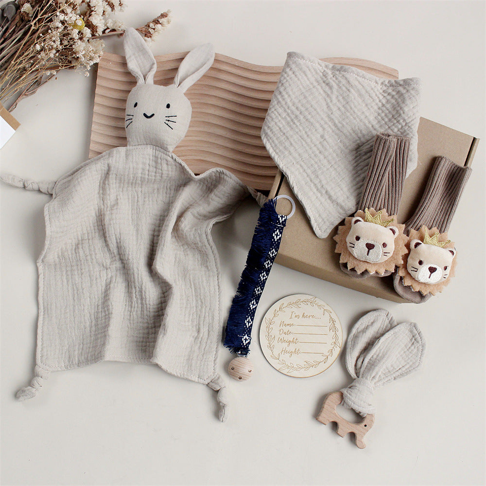 Lamgas Baby Gift Set – Soft Towel, Socks, Teether & Hair Band