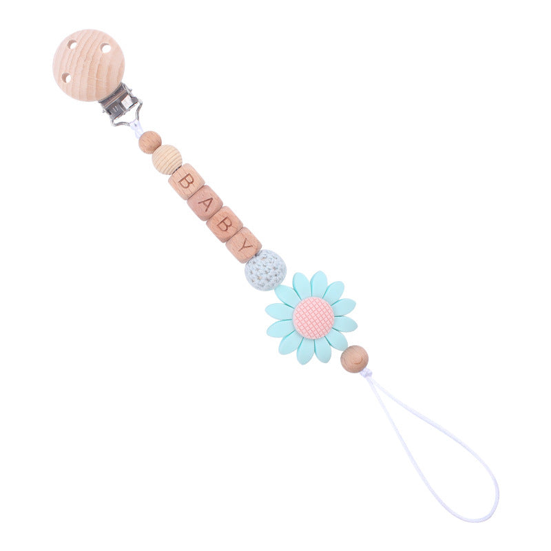 Baby Beech Pacifier Clip with Natural Style