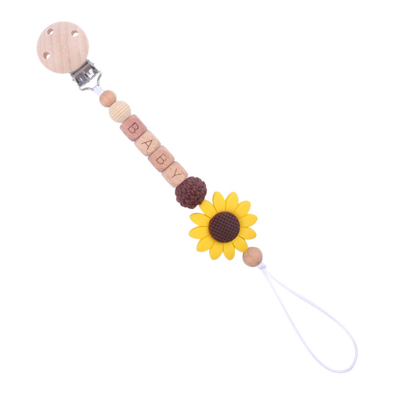 Baby Beech Pacifier Clip with Natural Style