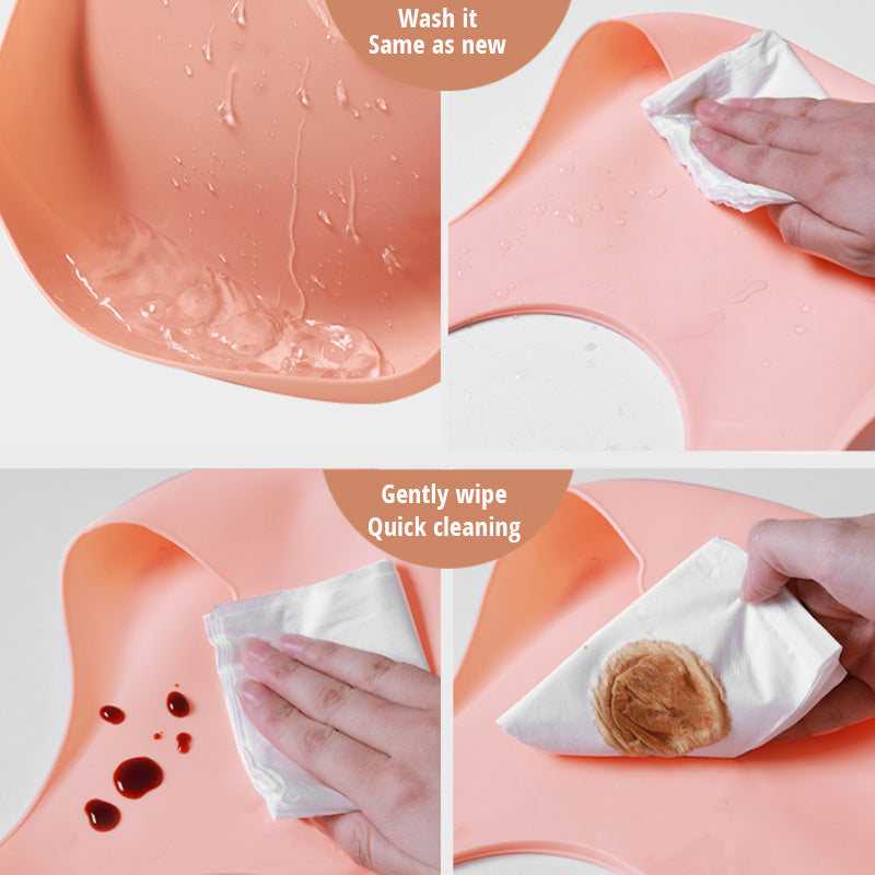 Easy-Clean Silicone Baby Bib for Mealtime