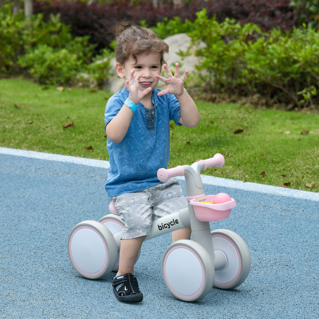 Quiet Ride Pink Balance Bike for Little Explorers