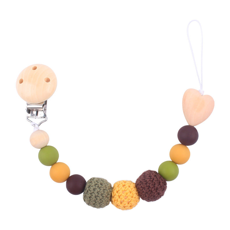 Cute Baby Pacifier Clip with Woolen Yarn Bal