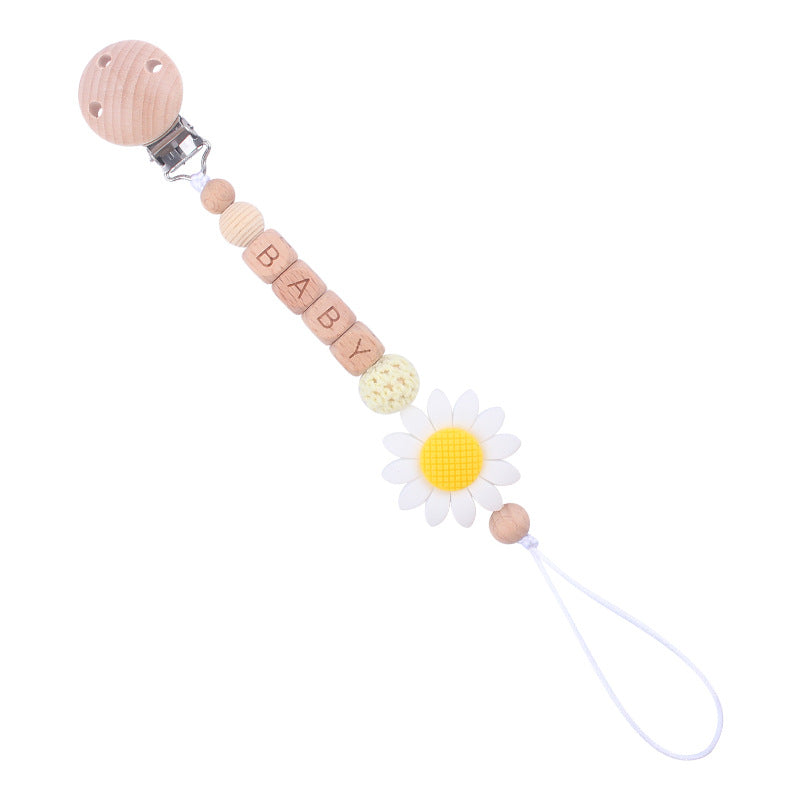 Baby Beech Pacifier Clip with Natural Style
