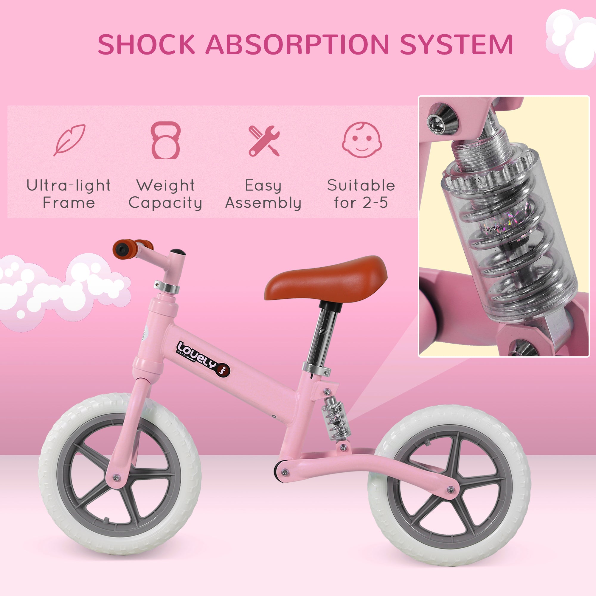 Toddler Training Bike 2-5 Years – EVA Tires, No Pedals