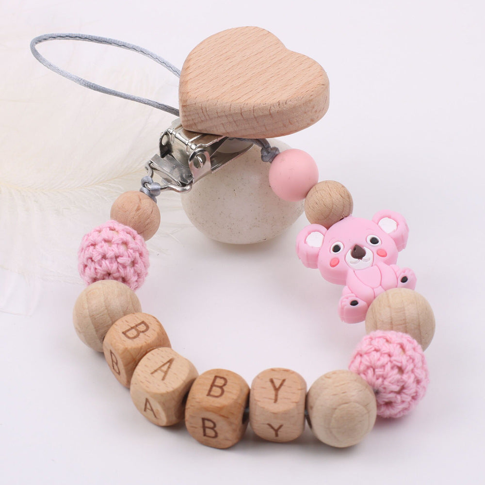 Natural Wooden Pacifier Chain for Babies