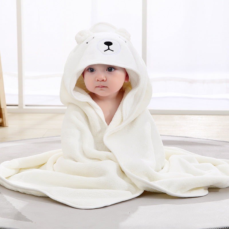 Soft Coral Fleece Hooded Bath Towel Kids Will Love