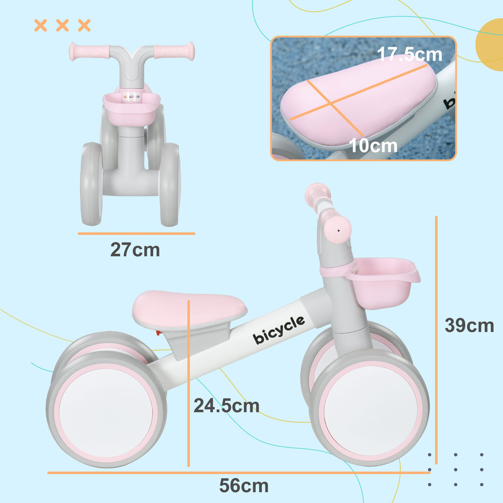Quiet Ride Pink Balance Bike for Little Explorers