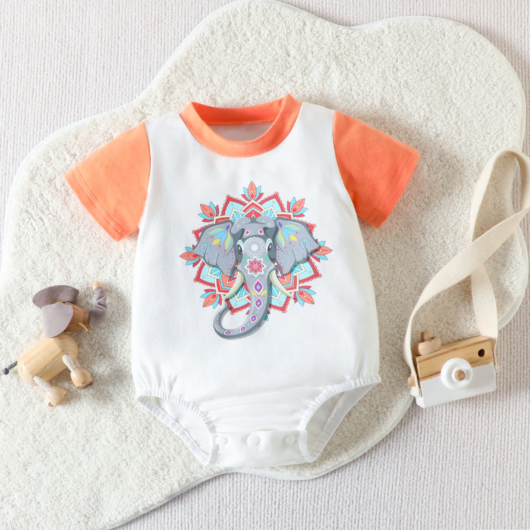 Soft Elephant Print Newborn Jumpsuit – Perfect Baby Gift