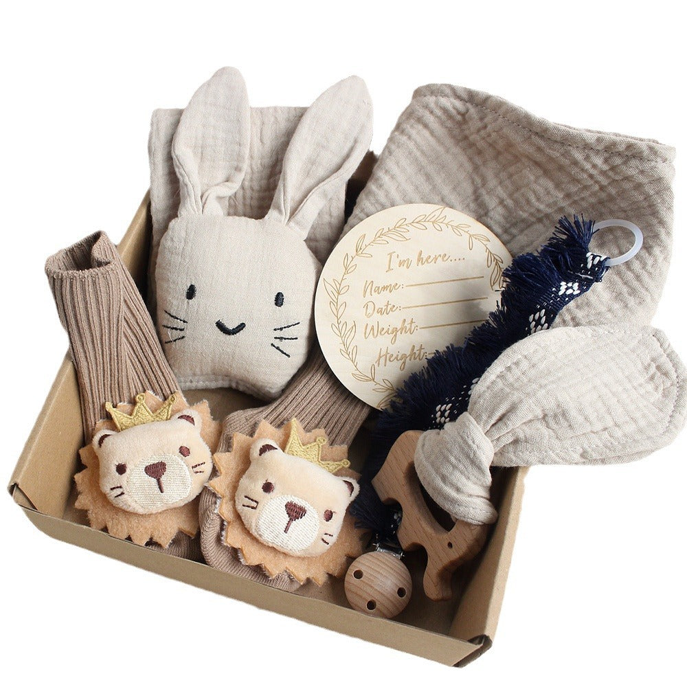 Lamgas Baby Gift Set – Soft Towel, Socks, Teether & Hair Band