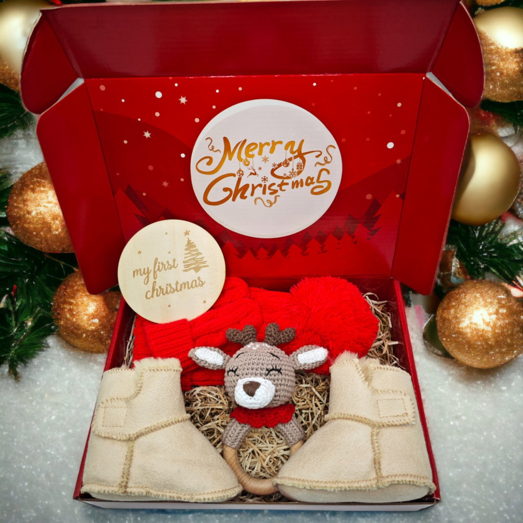 Baby Shower Gift Set – Festive Reindeer & Panda Toy
