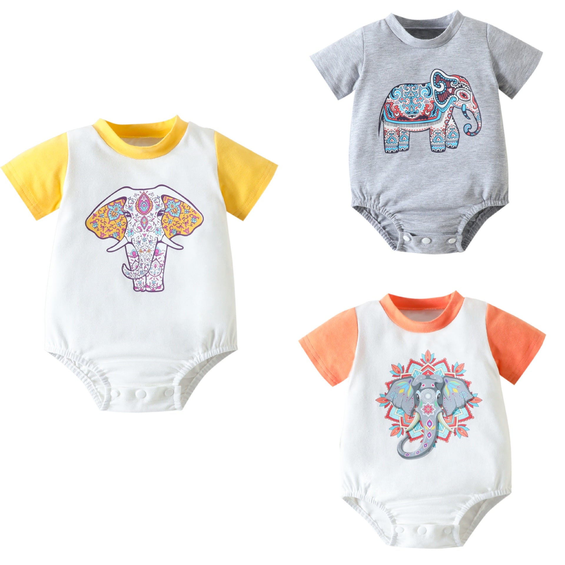 Soft Elephant Print Newborn Jumpsuit – Perfect Baby Gift