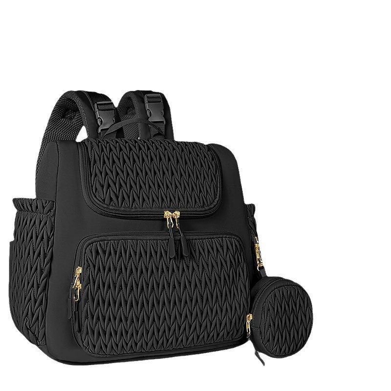 Multifunctional Quilted Diaper Bag Backpack – Stylish & Spacious Baby Travel Bag