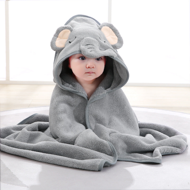 Soft Coral Fleece Hooded Bath Towel Kids Will Love