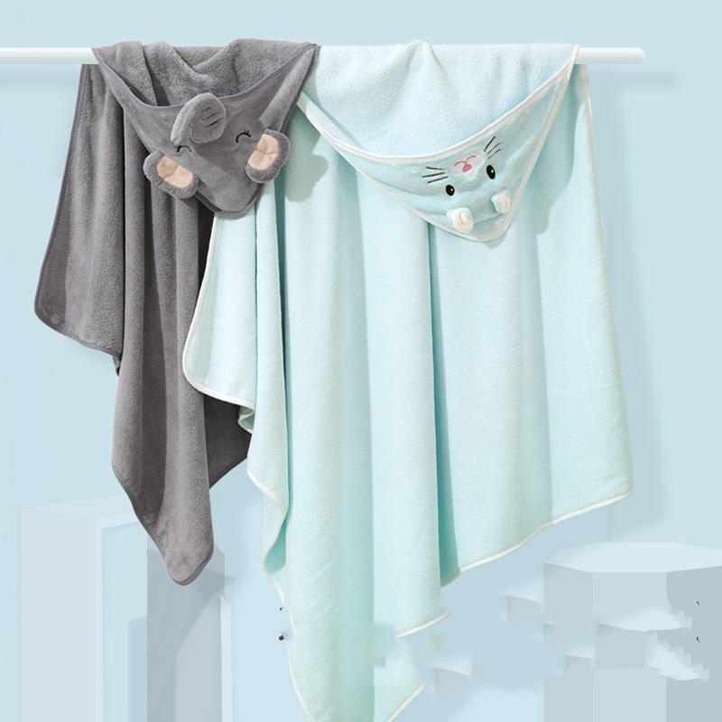 Soft Coral Fleece Hooded Bath Towel Kids Will Love