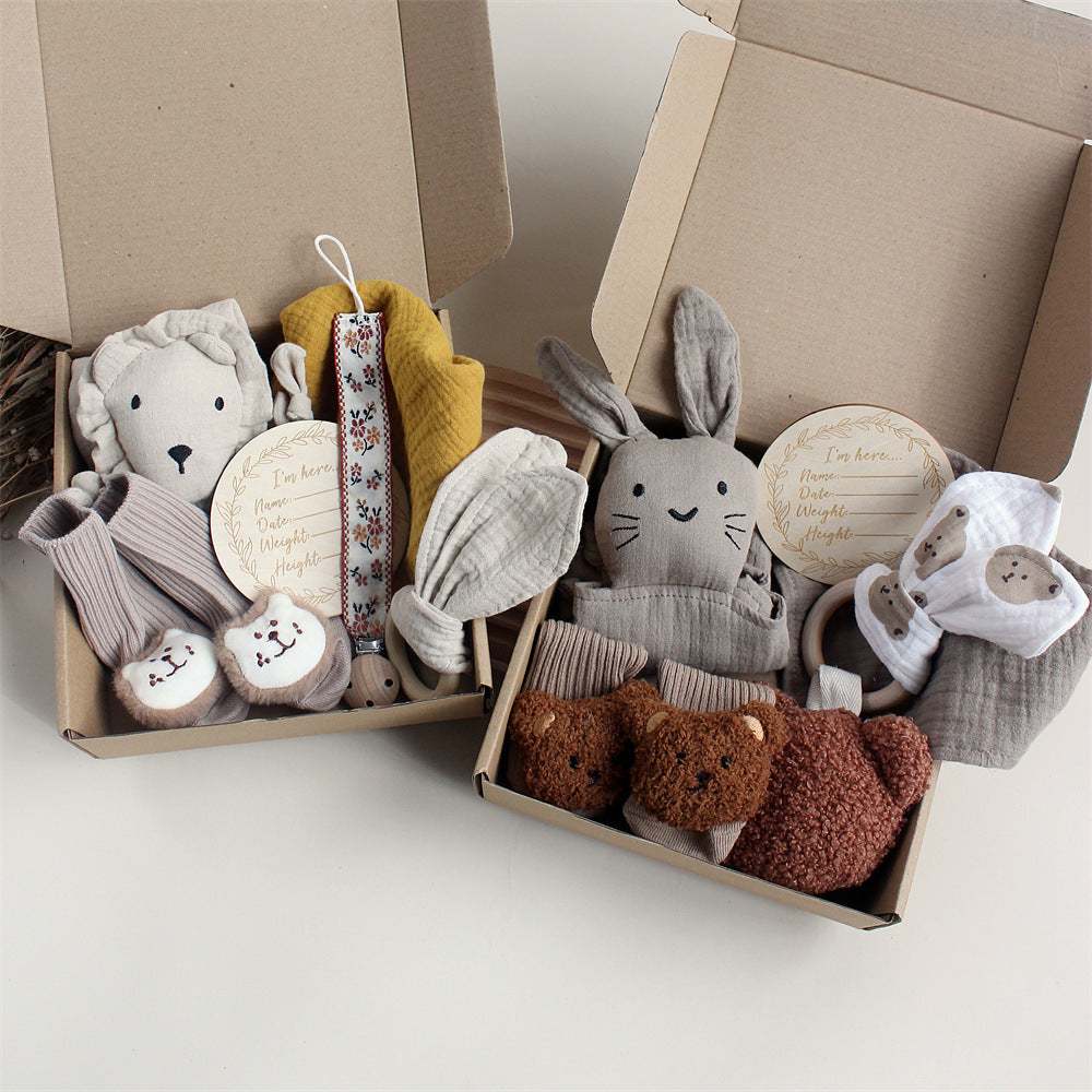 Lamgas Baby Gift Set – Soft Towel, Socks, Teether & Hair Band