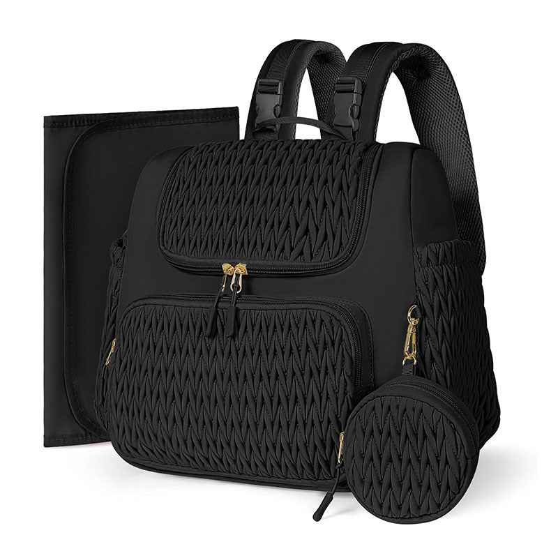 Multifunctional Quilted Diaper Bag Backpack – Stylish & Spacious Baby Travel Bag