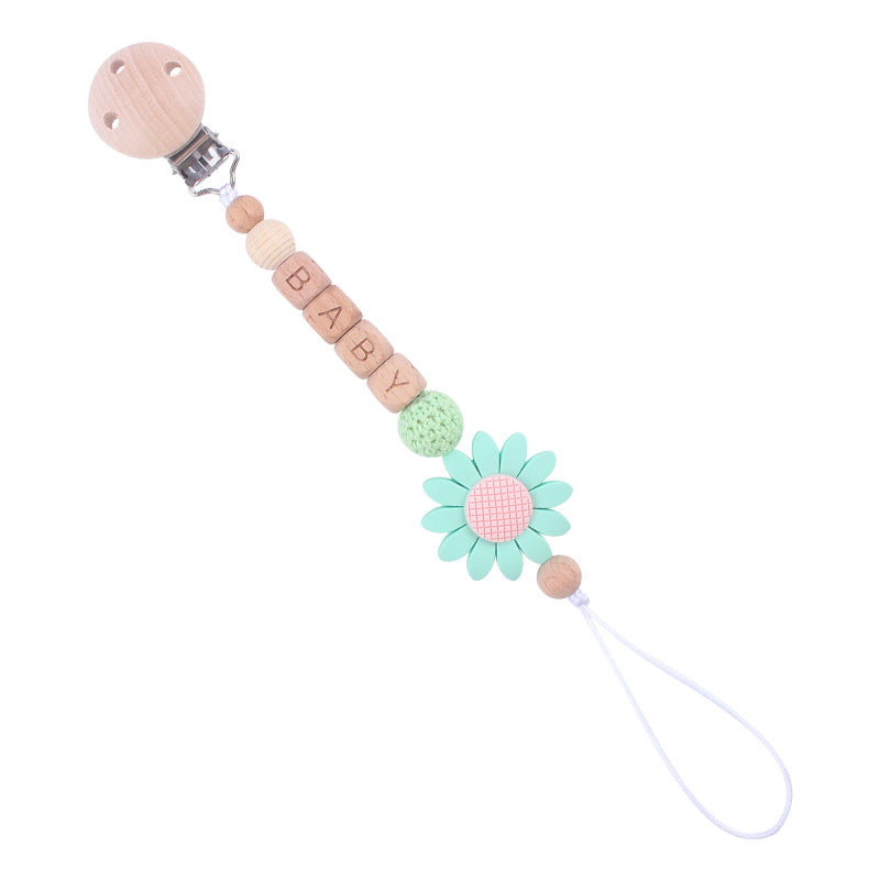 Baby Beech Pacifier Clip with Natural Style