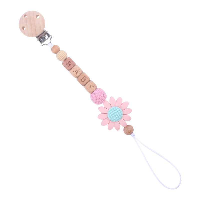 Baby Beech Pacifier Clip with Natural Style